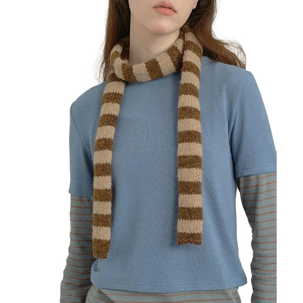 4796 Cute Stripe Scarf For Women Skinny Y2k Neckerchief Fashion